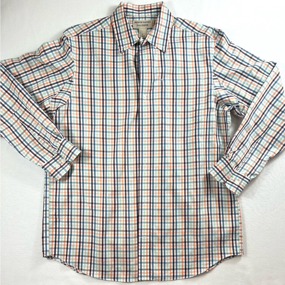 Men's Duluth Trading Co Multicolor Plaid Button Down Shirt Size M